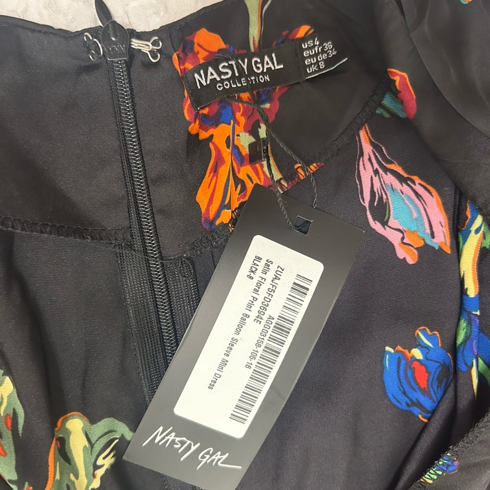 New Nasty Gal Multicolor Floral Long Sleeve Dress - Picture 3 of 3